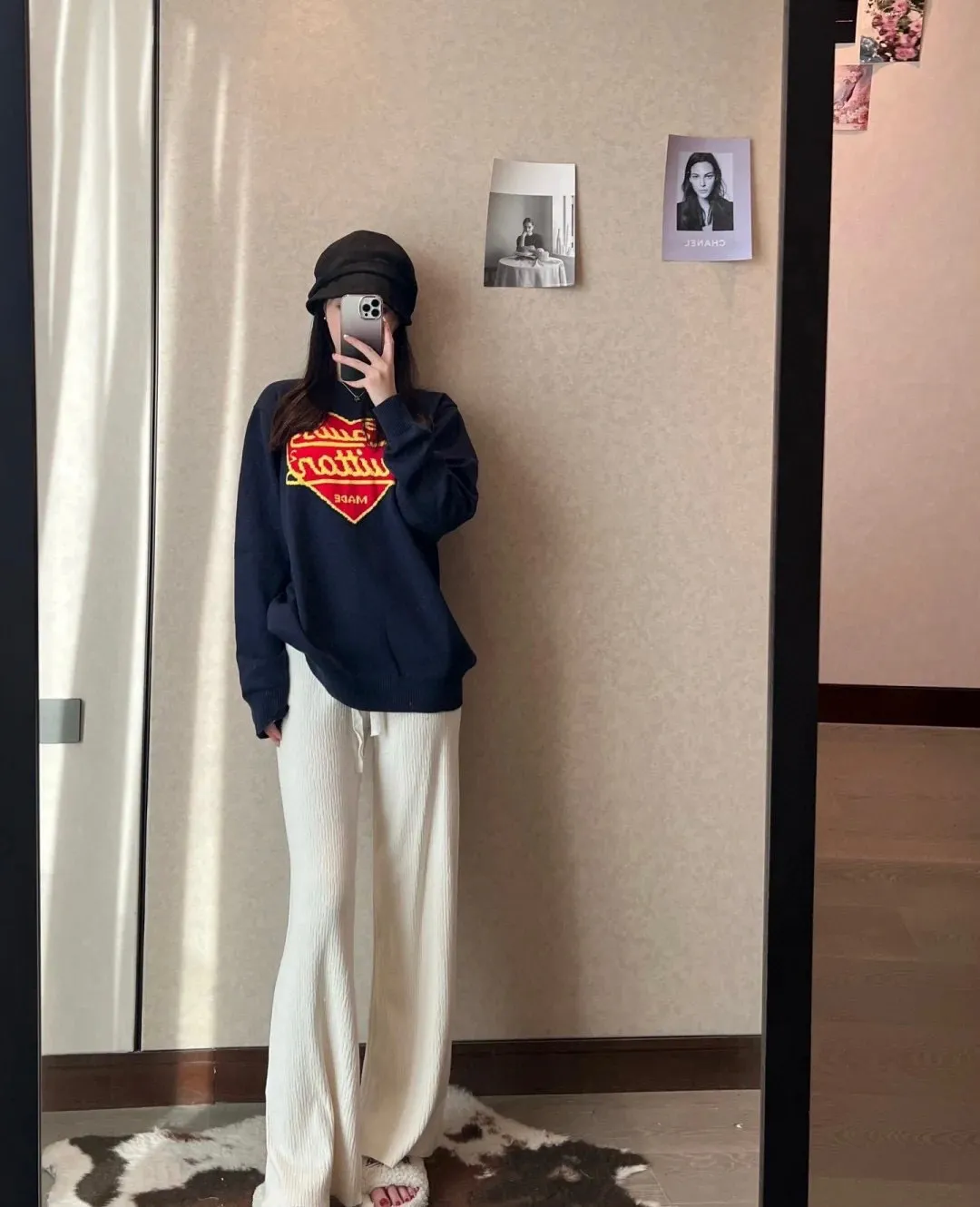 Louis Vuitton/Louis Vuitton love jacquard knitted crew neck sweater